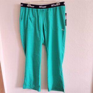 NWT Greys Anatomy By Barco Womens Scrub Pants Logo Waistband Green Size 2XL